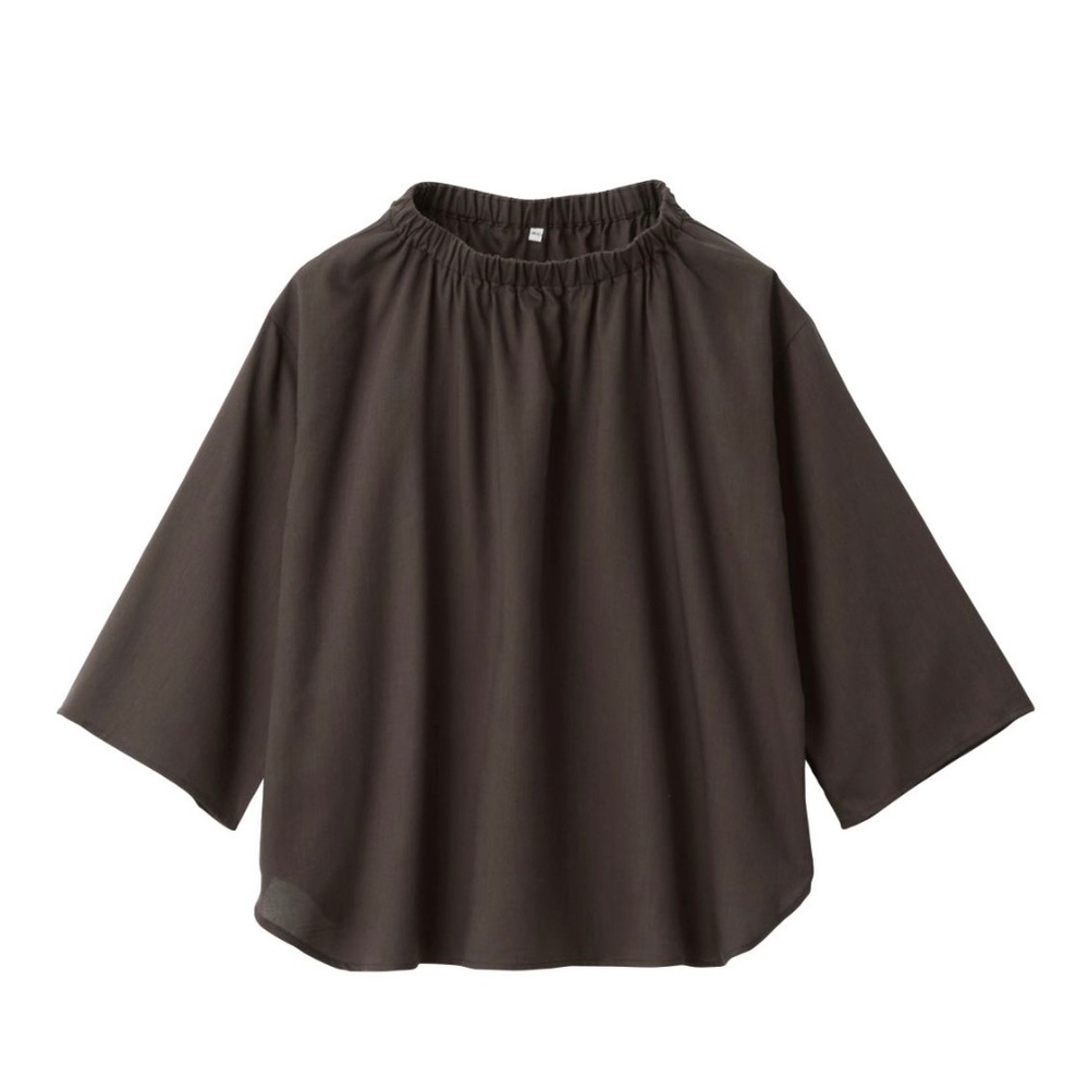MUJI GATHERED NECK BLOUSE (XS-S)